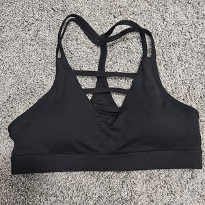 ZYIA Black Strappy V-Neck Sports Bralette